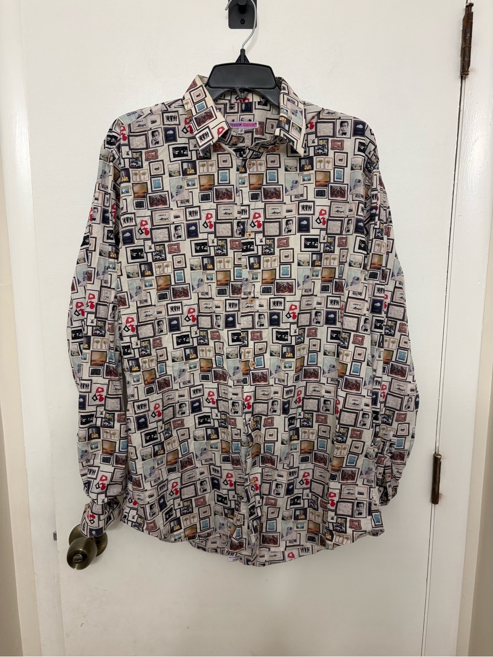 Coton Doux Men Regular Fit Shirt Size 43 17 XL Picture Frame Art Photo Collage